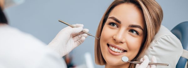 Woman getting a dental checkup