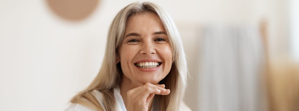 woman smiling