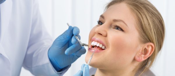 woman getting a dental checkup