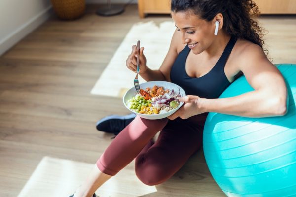 sport woman eating healthy