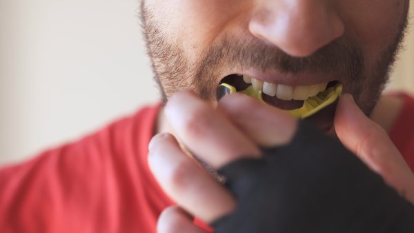 man with mouth guard
